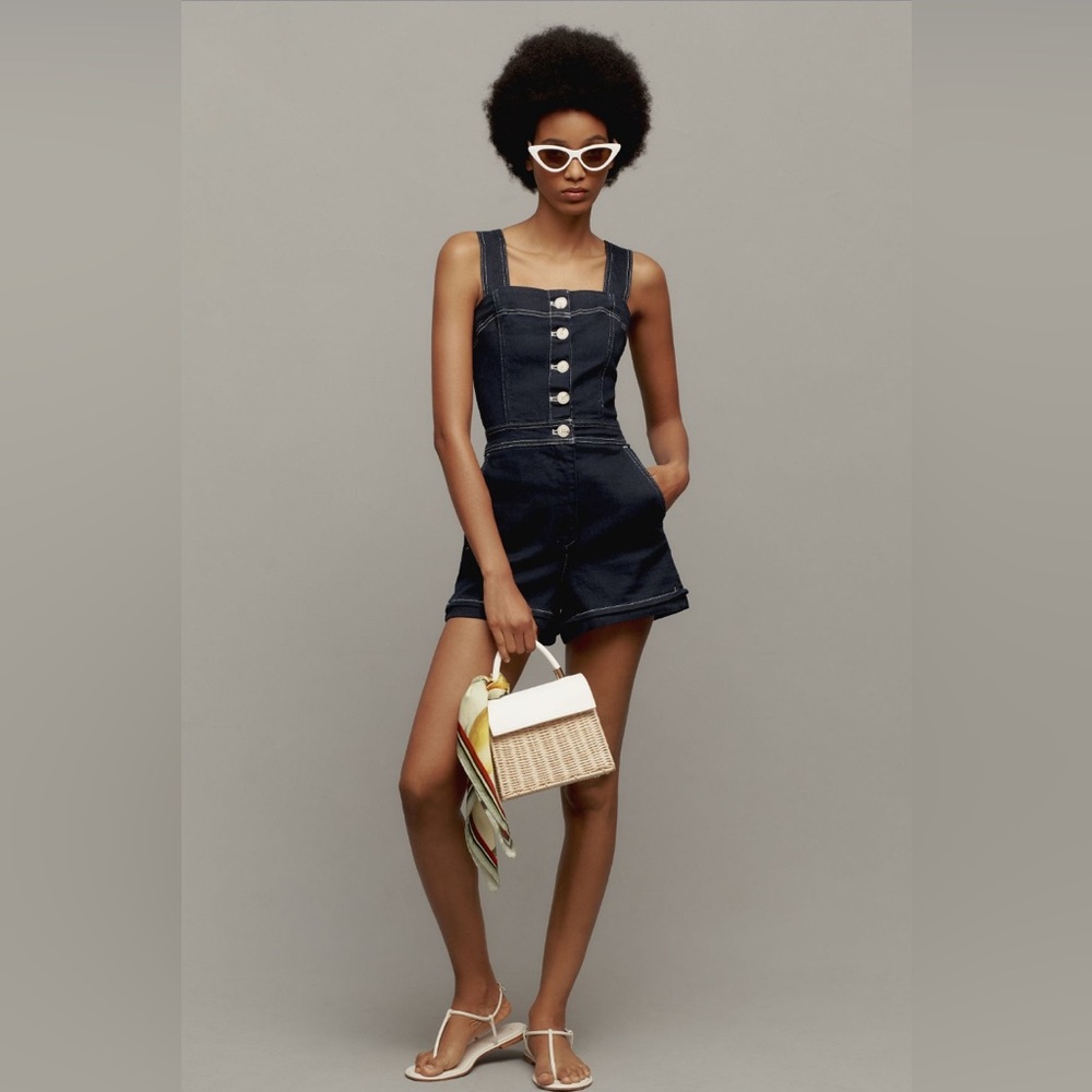 ✨ Anthropologie Portside Button-Front Romper - Picture 2 of 7